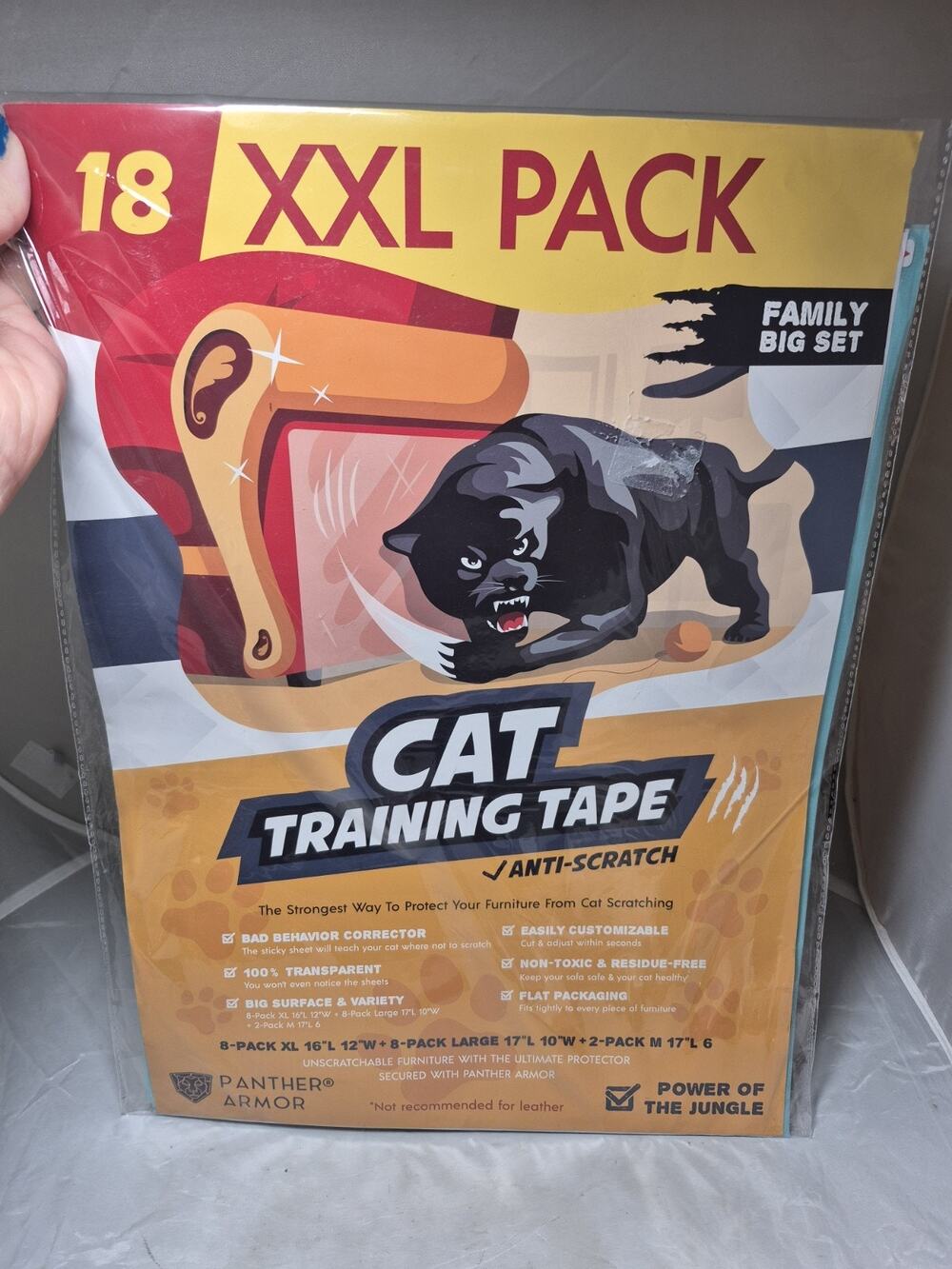 💥 Panther Armor Multiple Sizes 18 XXL Anti-Scratch Cat Training Tape NEW A8